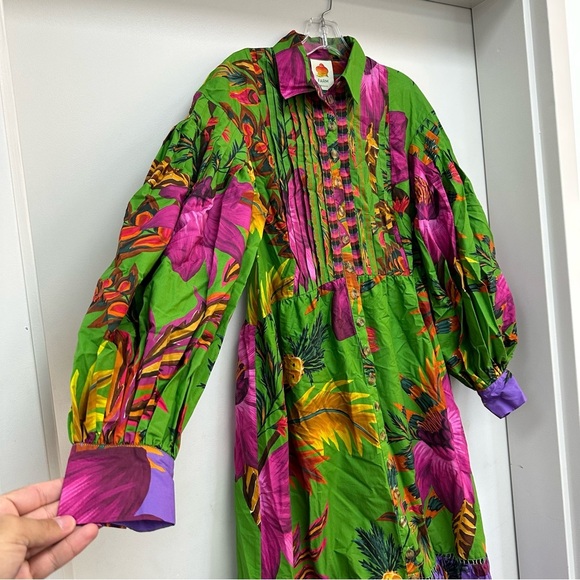 Farm Rio Maxi Flowers Organic Cotton Maxi Dress - Picture 2 of 9